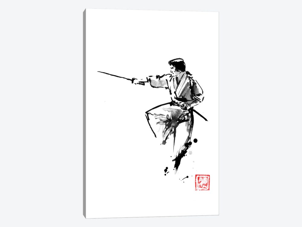Jumping Samurai by Péchane 1-piece Canvas Print