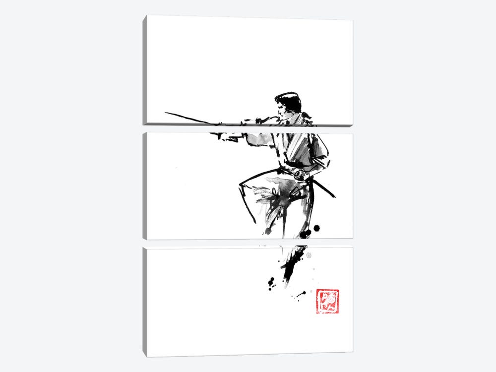 Jumping Samurai by Péchane 3-piece Art Print