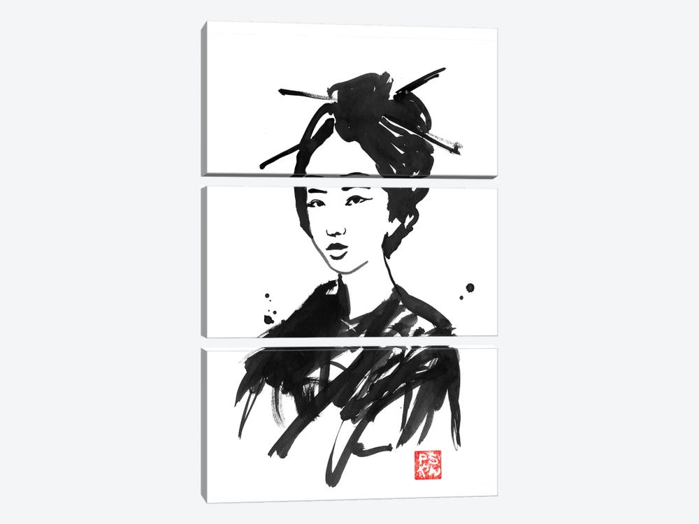 Geisha II by Péchane 3-piece Art Print