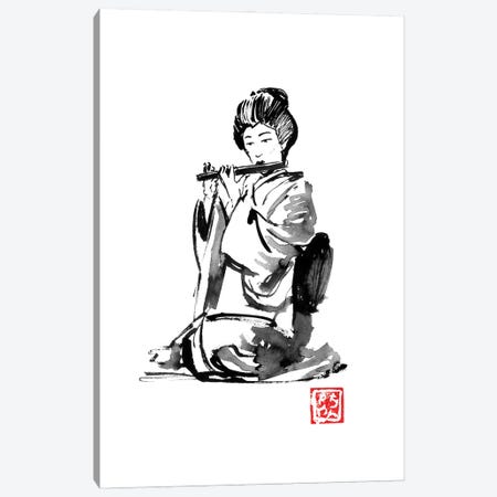Geisha Flute Player Canvas Print #PCN690} by Péchane Canvas Art