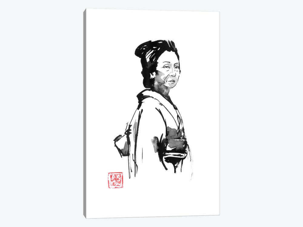 Old Japanese Lady by Péchane 1-piece Canvas Art Print