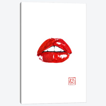 Red Lips Canvas Print #PCN719} by Péchane Art Print