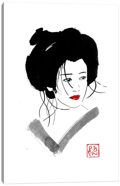 Uncombed Geisha Canvas Art Print - Geisha