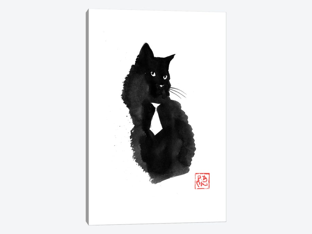 Black Cat Tie by Péchane 1-piece Canvas Art