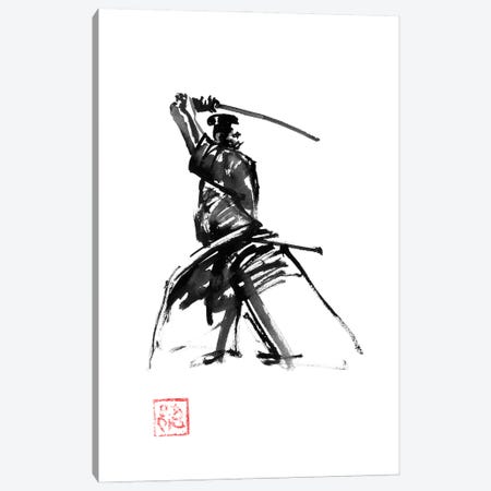 Samurai In Garde Canvas Print #PCN739} by Péchane Canvas Art Print