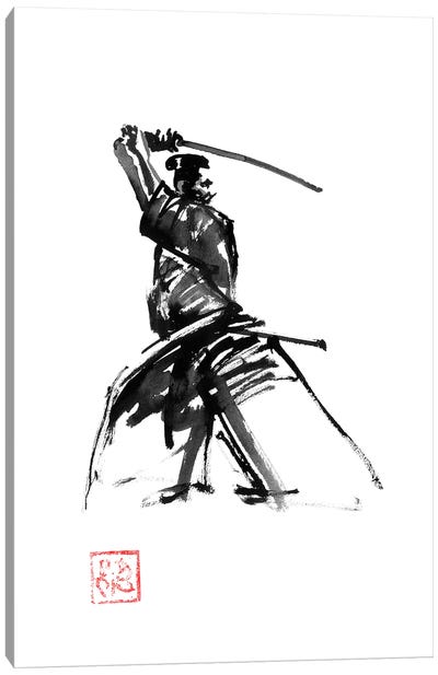Samurai In Garde Canvas Art Print - Samurai Art