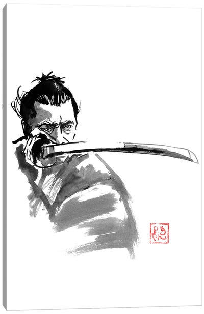 Samurai In Garde II Canvas Art Print - Samurai Art