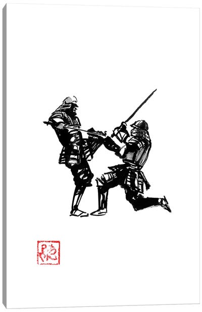 Samurai Fight Canvas Art Print - Samurai Art