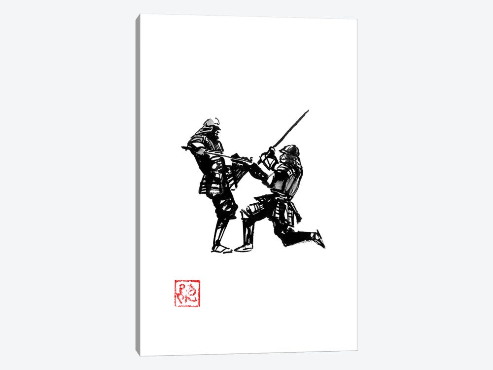Samurai Fight by Péchane 1-piece Canvas Artwork