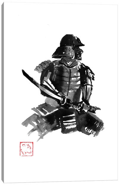 Samurai In Armor Canvas Art Print - Samurai Art