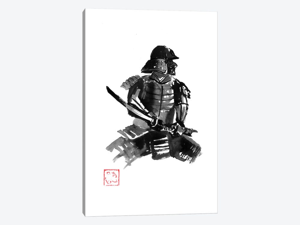 Samurai In Armor by Péchane 1-piece Canvas Wall Art