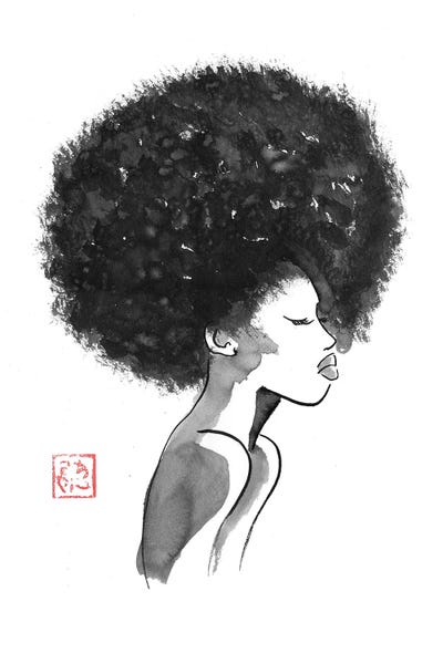 Afro Hair Style by Péchane art print