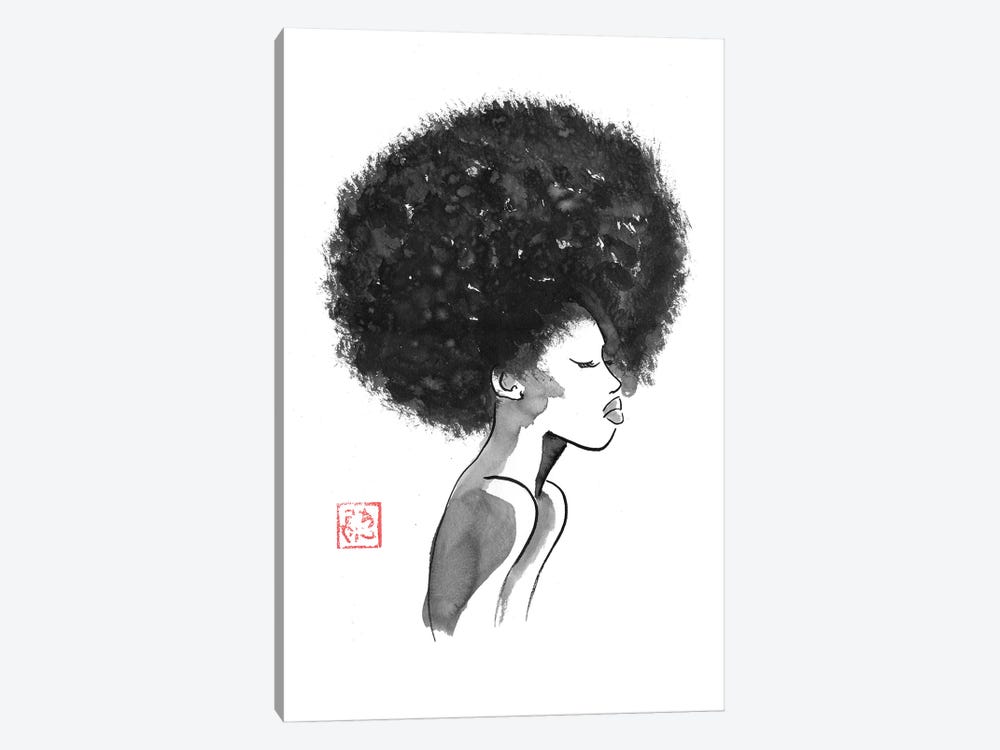 Afro Hair Style by Péchane 1-piece Canvas Art Print