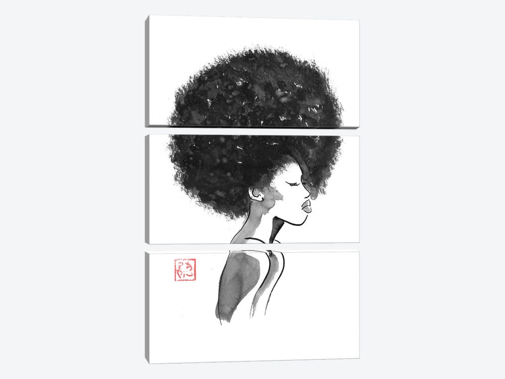 Afro Hair Style by Péchane 3-piece Art Print