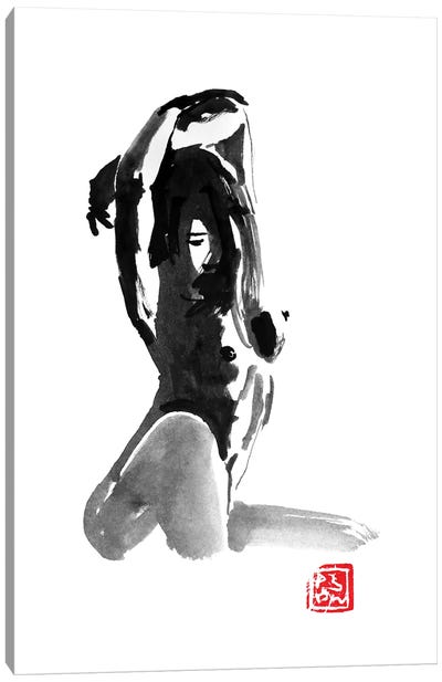 Hands Up Canvas Art Print - Black & White Minimalist Décor