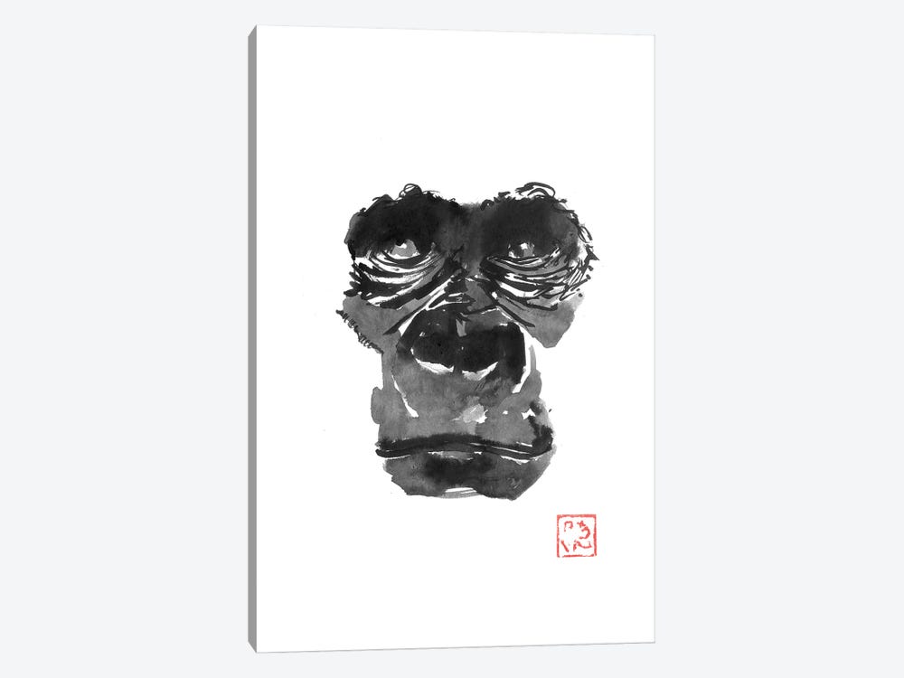 Gorilla Face by Péchane 1-piece Canvas Art Print
