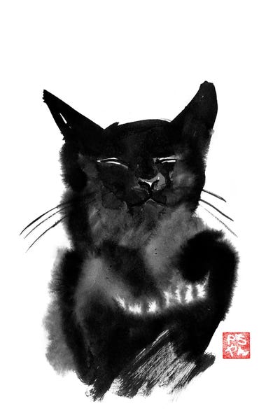 Black & White & Red: Happy Cat by Péchane