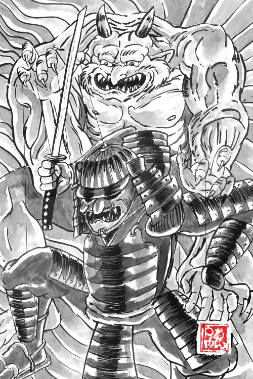 Oni Samurai by Péchane wall art
