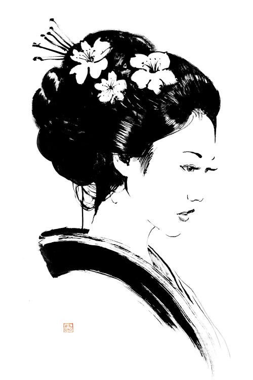 Beautiful Geisha Profil by Péchane wall art