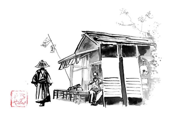 Black & White Drawings & Illustrations: Passing By by Péchane