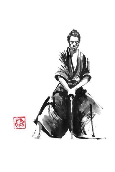 Black & White Drawings & Illustrations: Ready Samurai by Péchane