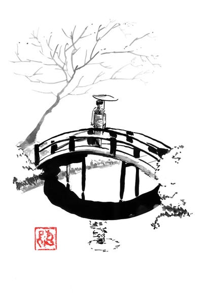 Péchane: Geisha On A Bridge by Péchane