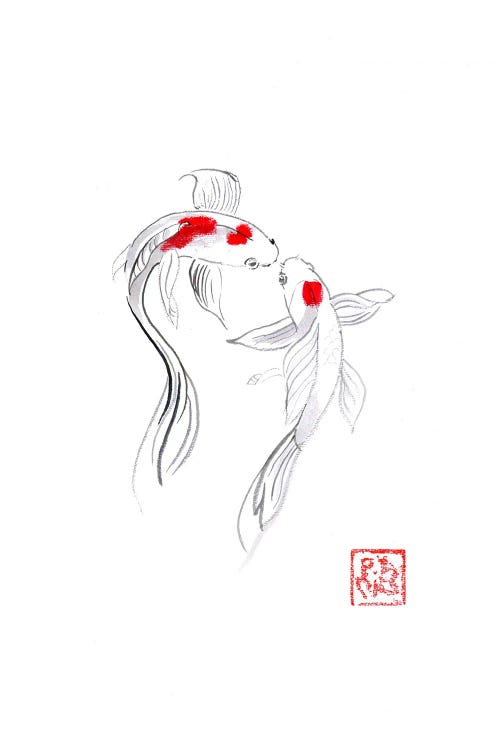 2 Koi by Péchane wall art