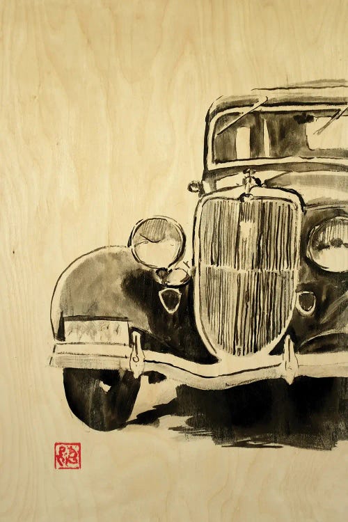 Car On Wood by Péchane wall art