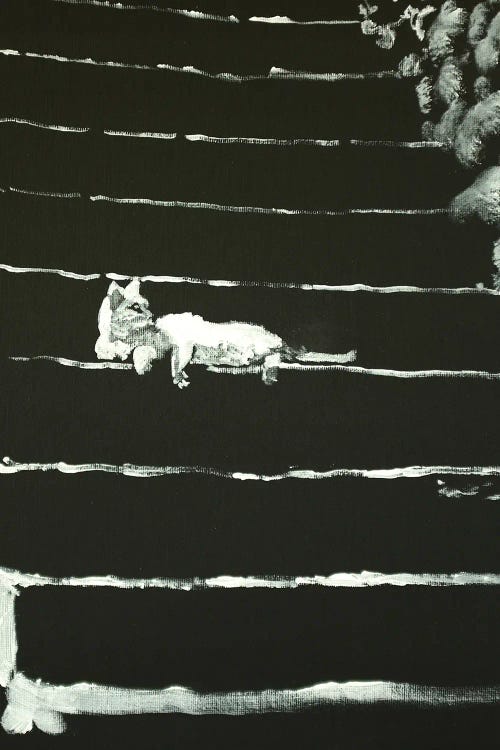 Cat On Stairs by Péchane wall art
