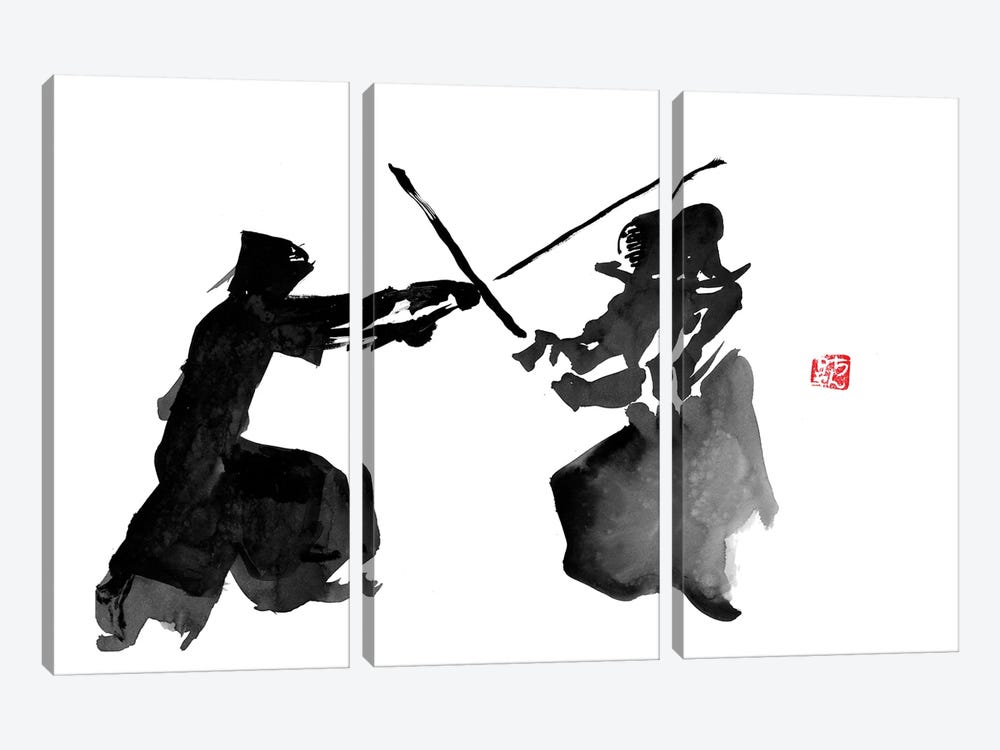 Kendo Fight by Péchane 3-piece Art Print