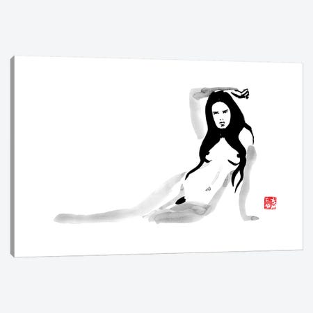 Laying Nude Canvas Print #PCN94} by Péchane Art Print