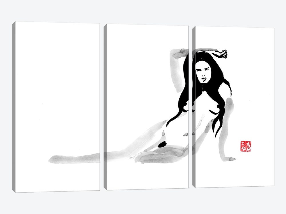 Laying Nude by Péchane 3-piece Canvas Wall Art