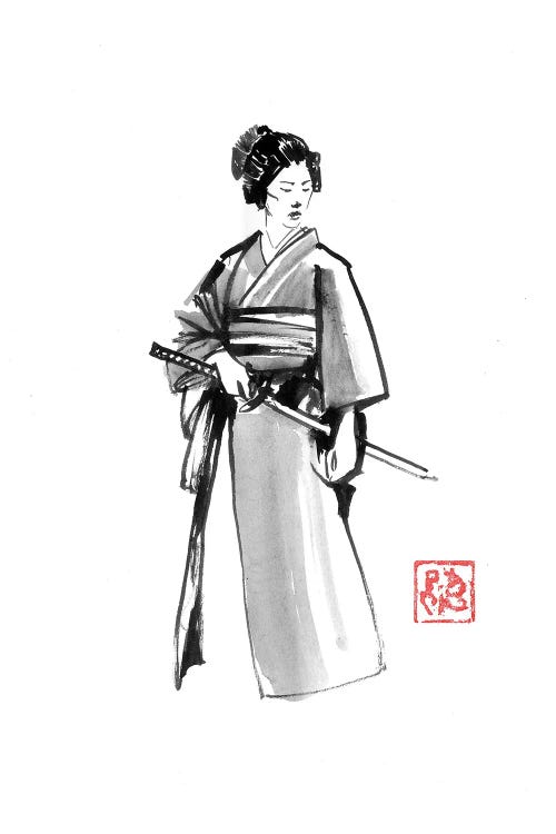 Geisha Samurai by Péchane wall art