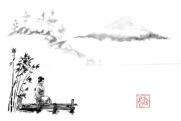 Mt.Fuji: Geisha Waiting At The Lake by Péchane