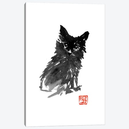 Little Black Cat Canvas Print #PCN99} by Péchane Canvas Art