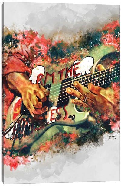 Tom Morello's Electric Guitar Canvas Art Print - Pop Cult Posters