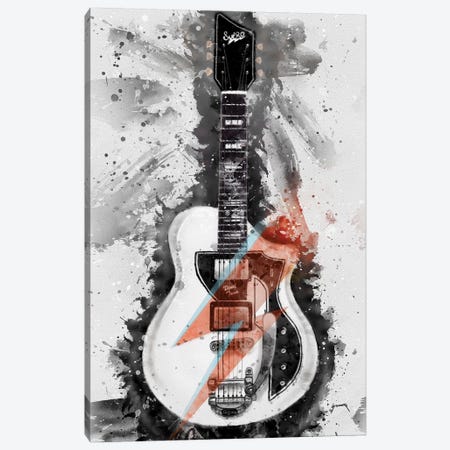 David Bowie's Guitar Caricature I Canvas Print #PCP10} by Pop Cult Posters Canvas Wall Art