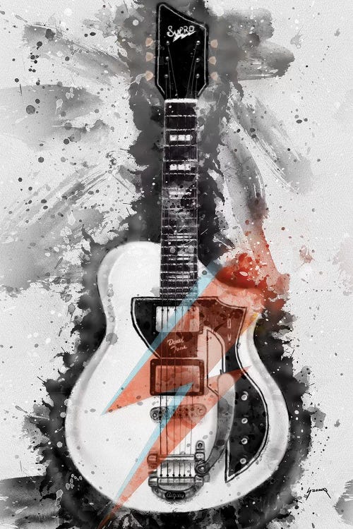 David Bowie's Guitar Caricature I