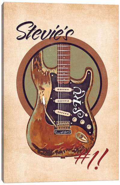 Stevie Ray Vaughan's Guitar Retro Canvas Art Print - Stevie Ray Vaughn