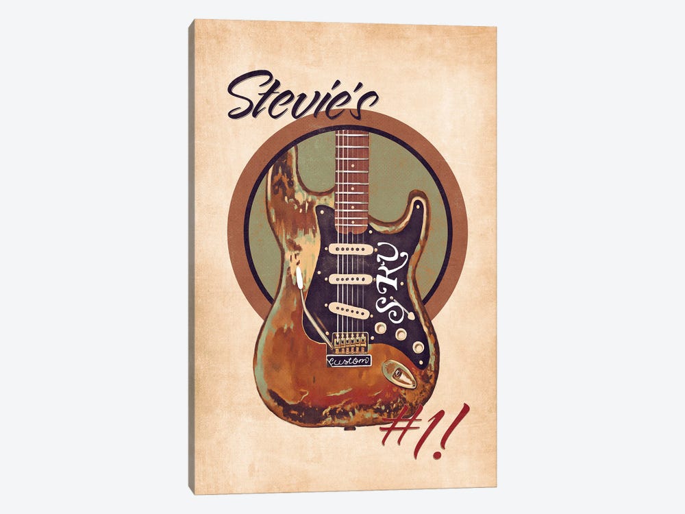 Stevie Ray Vaughan's Guitar Retro by Pop Cult Posters 1-piece Canvas Artwork