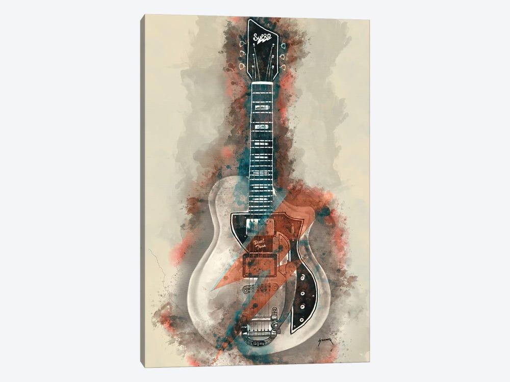 David Bowie's Guitar Caricature II by Pop Cult Posters 1-piece Canvas Print