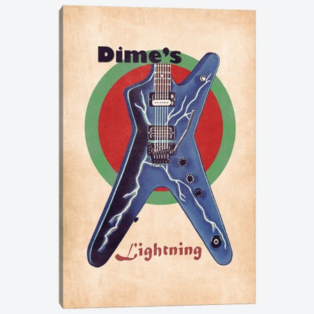 Dimebag Darrell's Retro Guitar Canvas Print #PCP124} by Pop Cult Posters Canvas Print