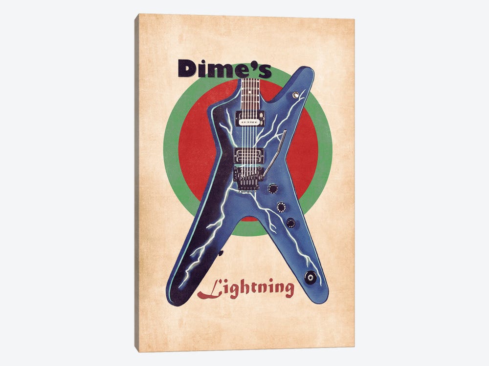 Dimebag Darrell's Retro Guitar by Pop Cult Posters 1-piece Canvas Art
