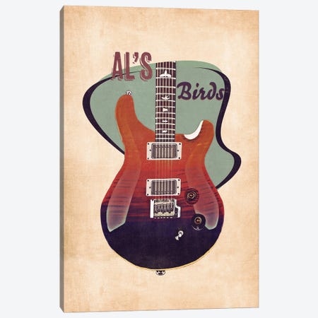 Al Di Meola's Guitar Retro Canvas Print #PCP126} by Pop Cult Posters Art Print