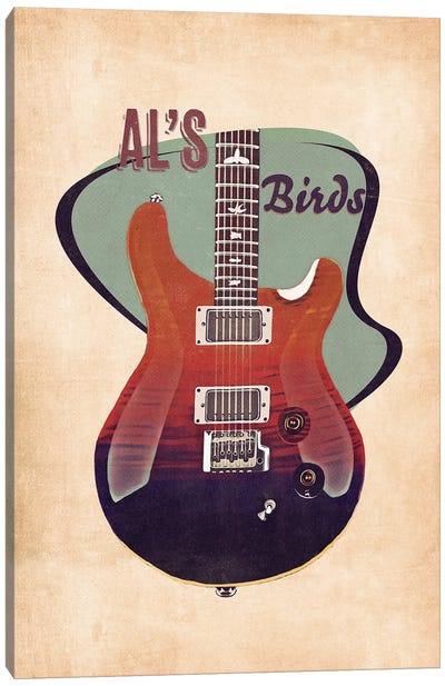 Al Di Meola's Guitar Retro Canvas Art Print - Blues Music Art