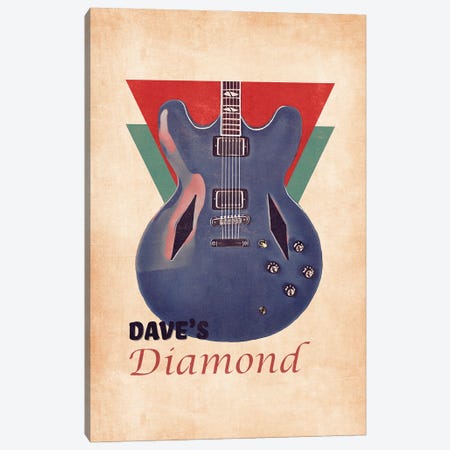 Dave Grohl's Retro Guitar Canvas Print #PCP130} by Pop Cult Posters Canvas Print