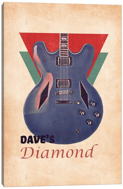 Dave Grohl's Retro Guitar Canvas Art Print - Blues Music Art