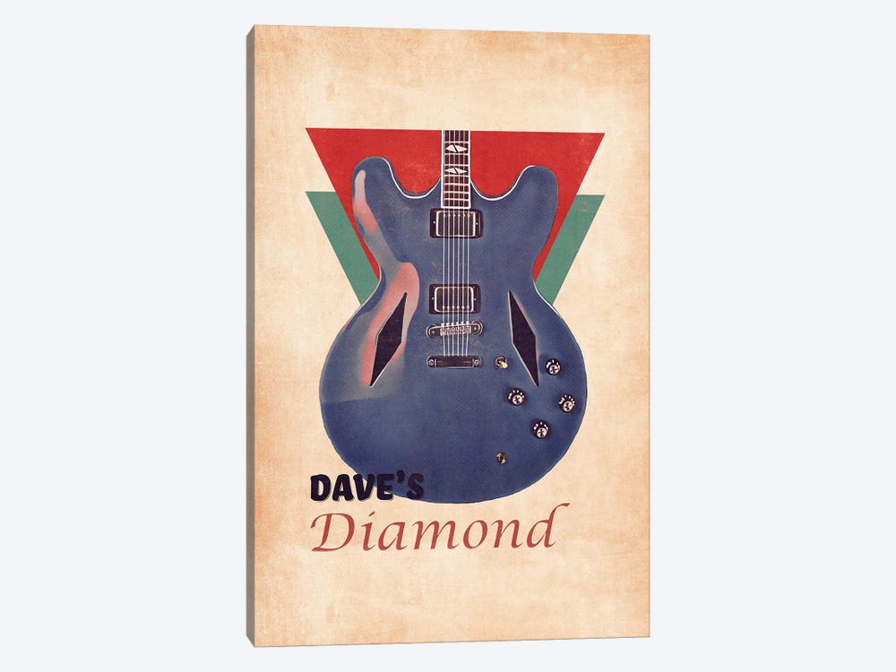 Dave Grohl's Retro Guitar by Pop Cult Posters 1-piece Canvas Print