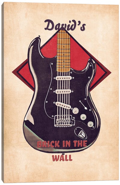 David Gilmour's Guitar Retro Canvas Art Print - Heavy Metal