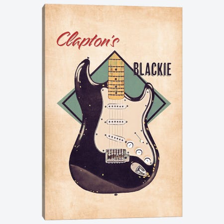 Eric Clapton's Blackie Guitar Retro Canvas Print #PCP132} by Pop Cult Posters Canvas Art Print